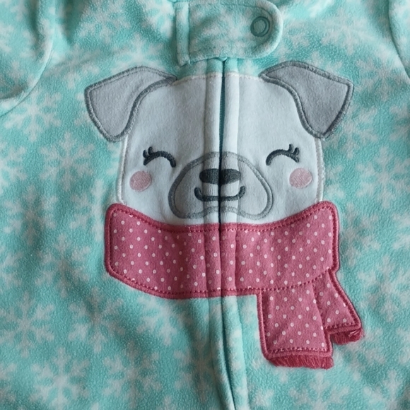 3 Winter themed Carter's Fleece Pajamas. 3m - Picture 10 of 12